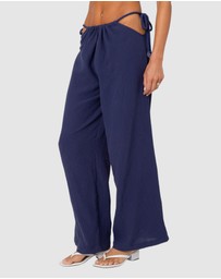 EDIKTED - Leoni Side Tie Cotton Gauze Pants