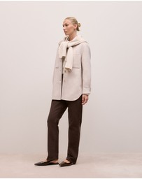 Trenery - Brushed Wool Shacket in Oatmeal Marle