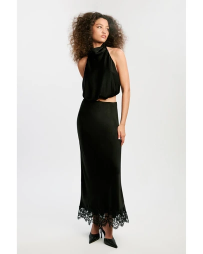Bardot - Sandri Satin High Neck Top