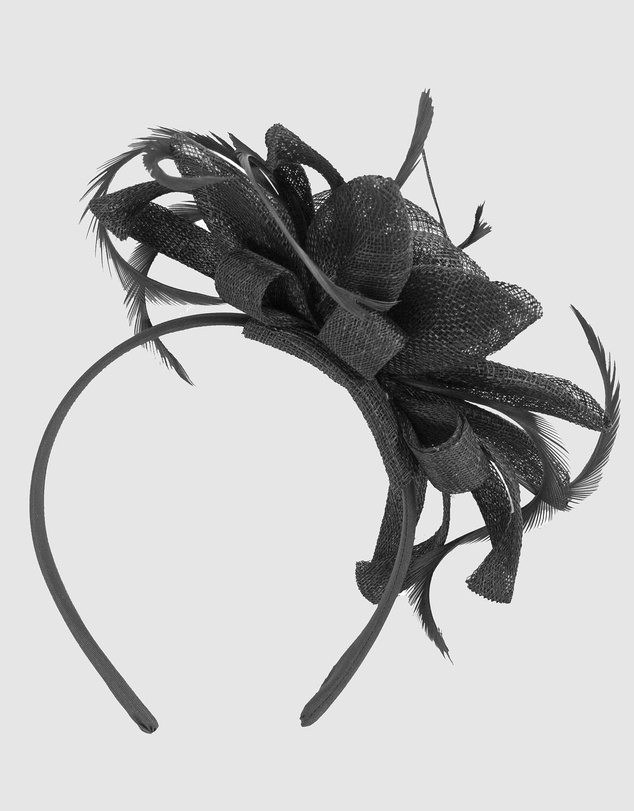 Max Alexander - Sinamay Black Flower Racing Fascinator