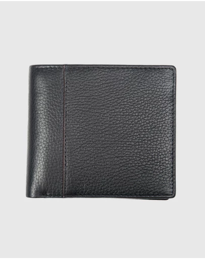 DENTS - Slim Two-Tone Pebble Grain Leather Bifold Wallet with RFID Blocking