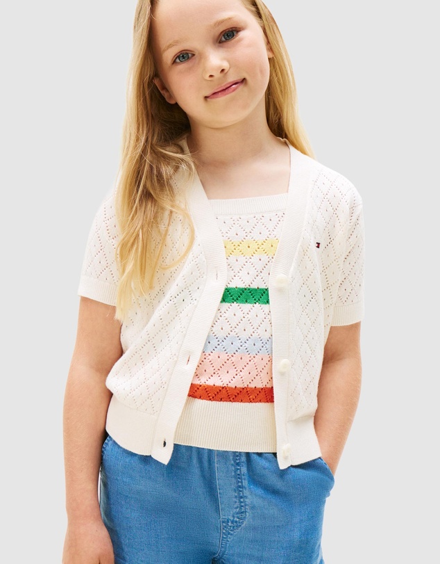 Tommy Hilfiger - Crochet Short Sleeve Cardigan - Kids