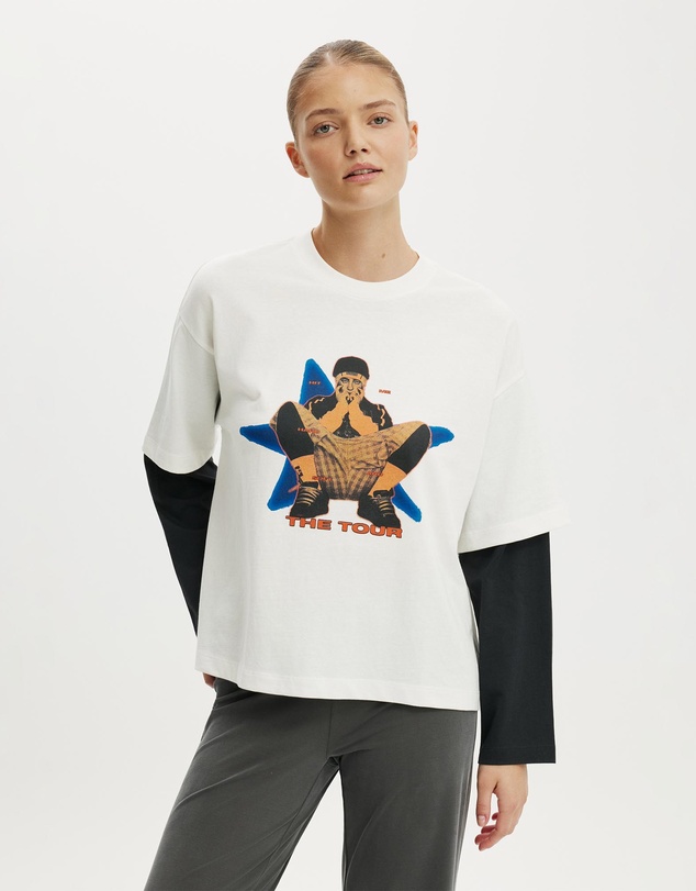 Cotton On - Lcn Double Oversized Graphic Tee