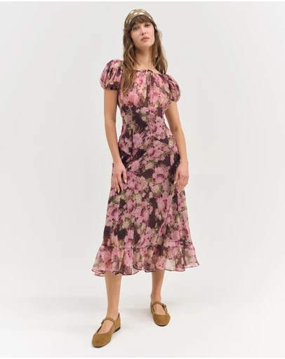 For Love & Lemons - Adeline Floral Midi Dress