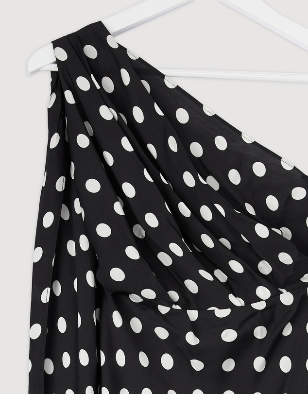 Revibe - Repaired BY JOHNNY. Dove Drape Polka Ankle Dress - AU 8