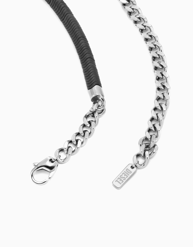 Diesel - D Logo Silver Tone Necklace