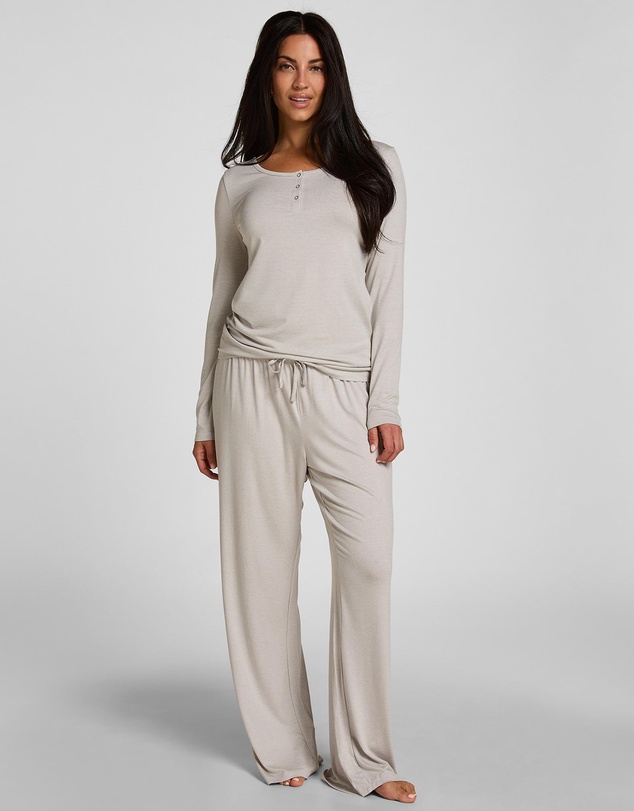 Hunkemoller - Long Henley Stripe Pyjama Set
