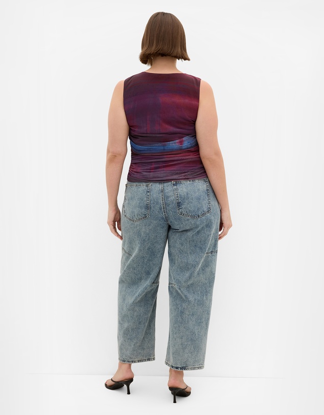 City Chic - Plus size Olivia Ruched Top - berry