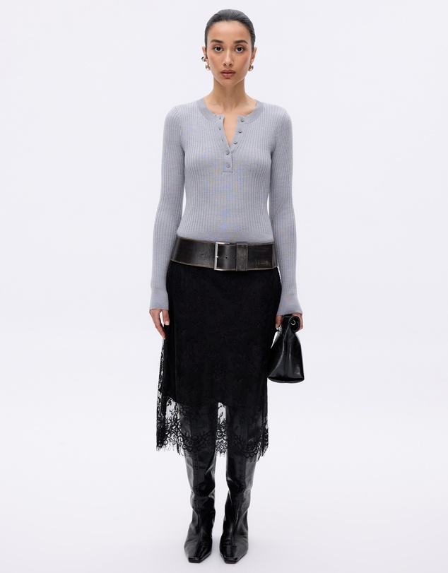Minima Esenciales - Wren Merino Wool Rib Knit Top