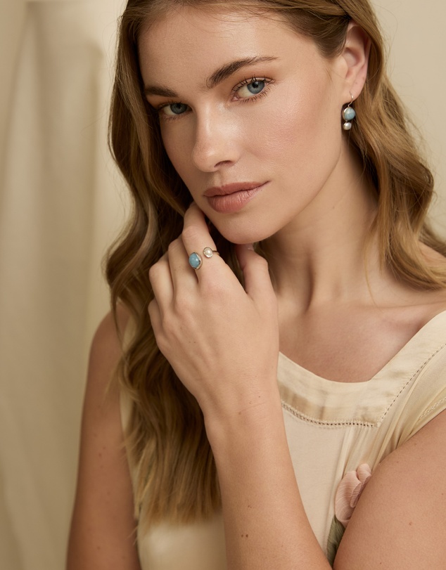 Bianc - Cubism Ring Aquamarine RH