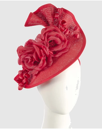 Fillies Collection - Bespoke Sculpted Red Racing Fascinator