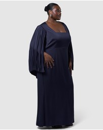Pink Dusk by Curve Project - Sultry Satin Cape Dress