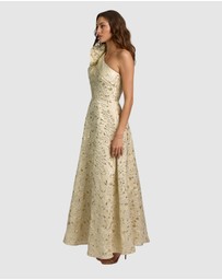 Romance by Honey and Beau - Crechia Jacquard One Shoulder Dress