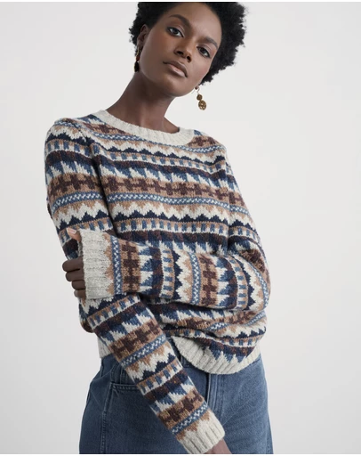 Seasalt - Seasalt Cornwall Brown Dawson Pick Fair Isle Jumper