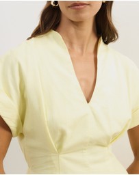 Atmos&Here - Jaci Linen Blend A-Line Shift Midi Dress
