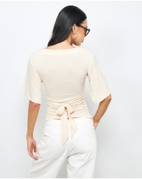 AERE - Elyse Cupro Tie Top