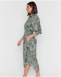 ALEXANDRA - Bantas Dress Emerald Textured Print