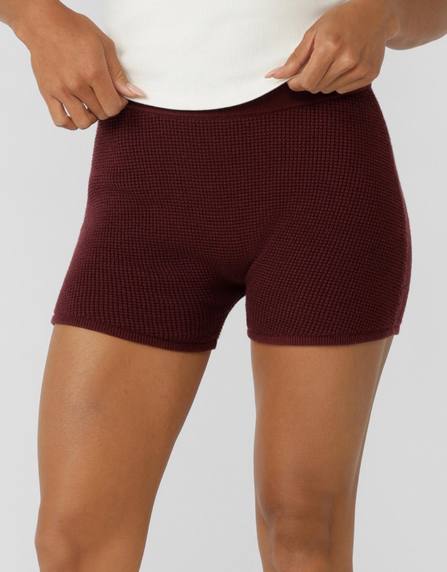 Lorna Jane - Take It Easy Waffle Knit 7cm Cheeky Shorts