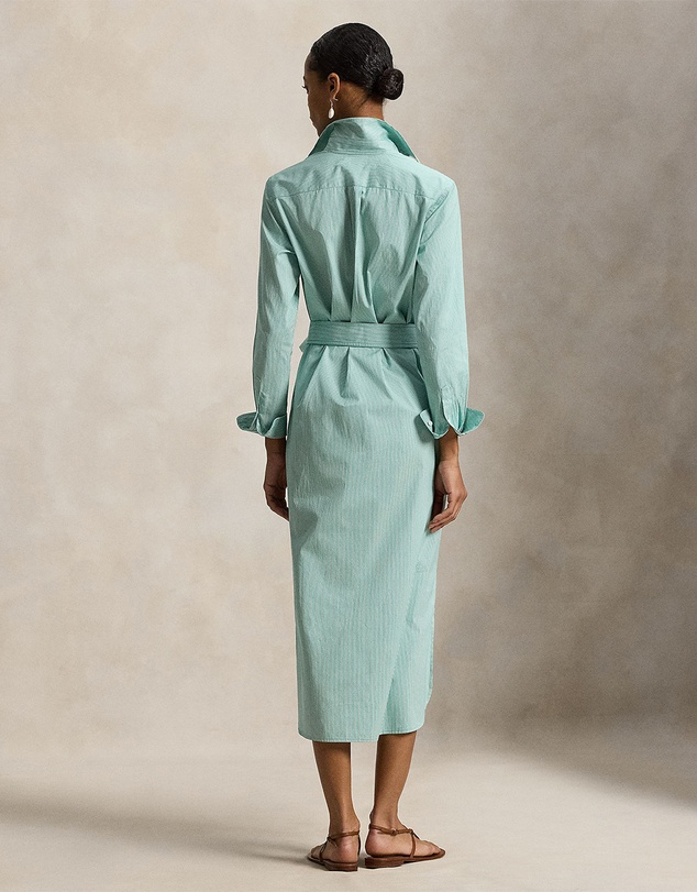 Polo Ralph Lauren - Belted Striped Cotton Shirtdress - The ICONIC Exclusive