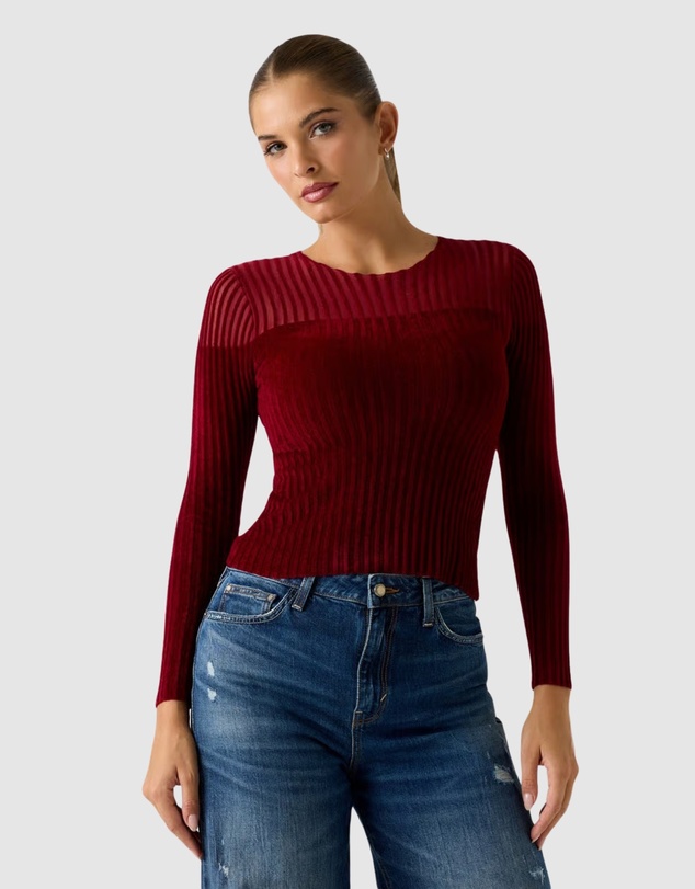 GUESS - Rowena Rib Chenille Sweater