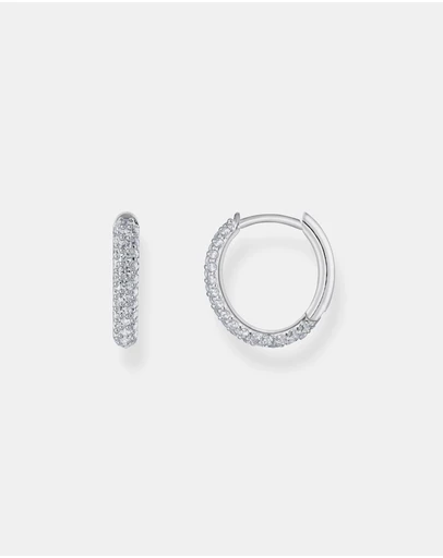 THOMAS SABO - Hoop earrings with white zirconia pave