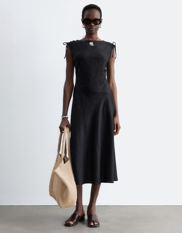 & Other Stories - Flared Linen Midi Dress