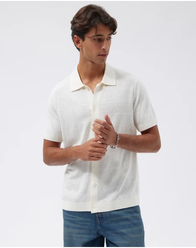AERE - Linen Blend Knit Shirt