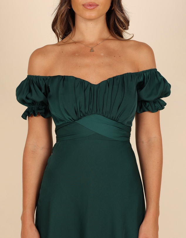 Petal & Pup - Mickenna Sweetheart Frill Midi Dress - Emerald