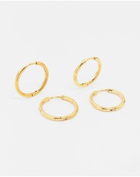 Lovisa - Waterproof Gold Plated Stainless Steel Mini Hoop Earrings 2-Pack