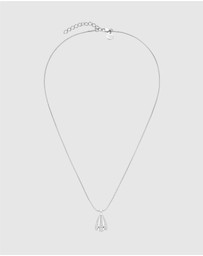 Rosefield - Pave Striped Silver Studs and Necklace Set
