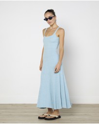 Cirkular - Pre-Loved - Anna Quan Ribbed Knit Dress In Baby Blue