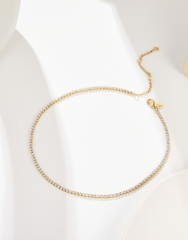 Mestige - Faye Tennis Choker - 18K Gold Plated