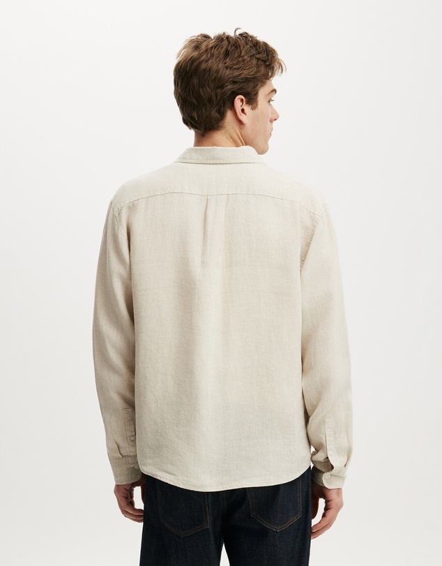 Cotton On - Relaxed Linen Long Sleeve Shirt