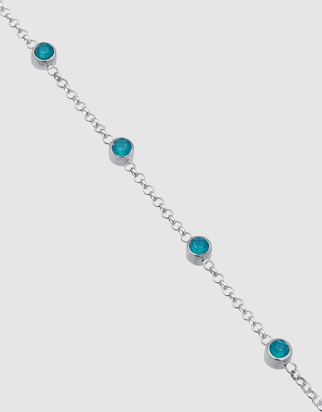 Elli Jewelry - Blue Crystal Hand Chain in 925 Silver