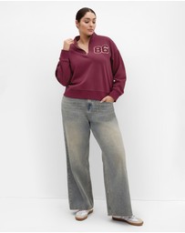 City Chic - Bliss Half Zip Sweatshirt