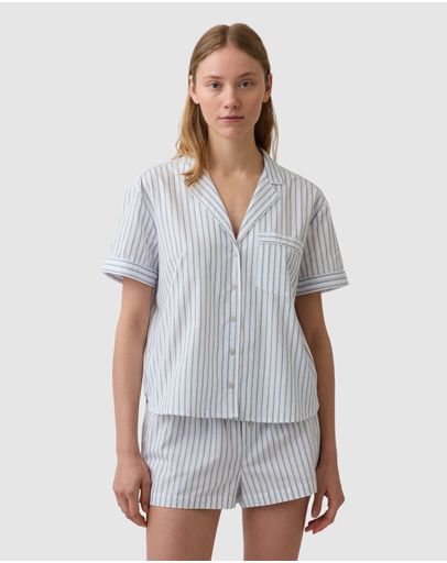 White Blue Stripe