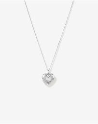 Michael Hill - Floral Love Heart Locket Necklace in Sterling Silver