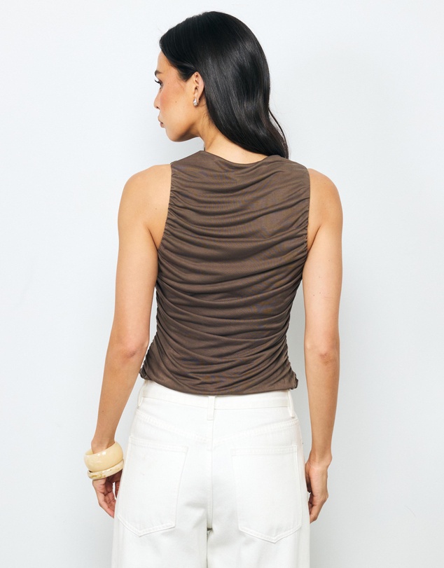 AERE - Dia Ruched Cupro Top