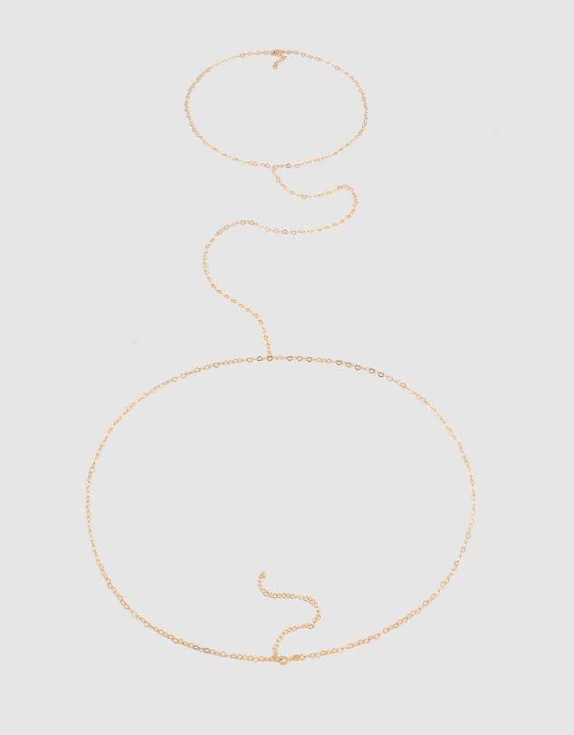 Elli Jewelry - Heart Link Body Chain in Gold-Plated 925 Silver