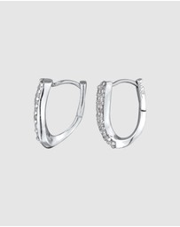 Elli Jewelry - Earrings Creole Zirconia 925 Sterling Silver
