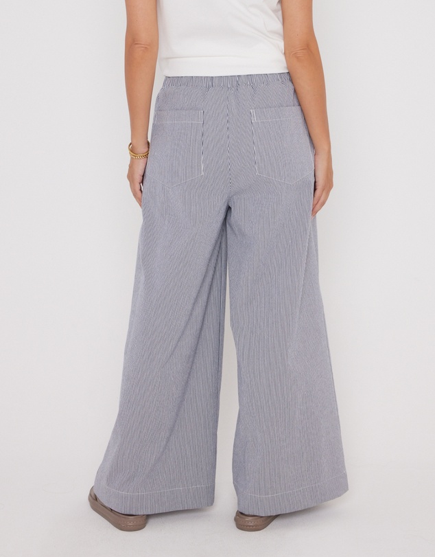 ALEXANDRA - Teri Pants Navy Stripe