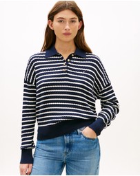Tommy Hilfiger - Cable Knit Relaxed Polo Jumper