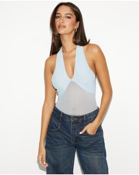 Dazie - Orchid Mesh Halter Bodysuit