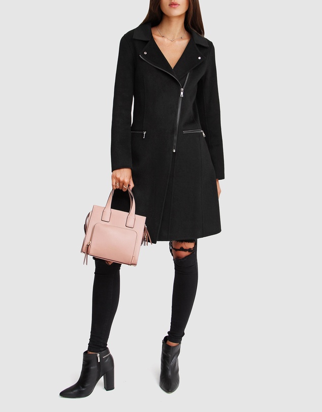 Belle & Bloom - Last Chance Wool Blend Moto Coat