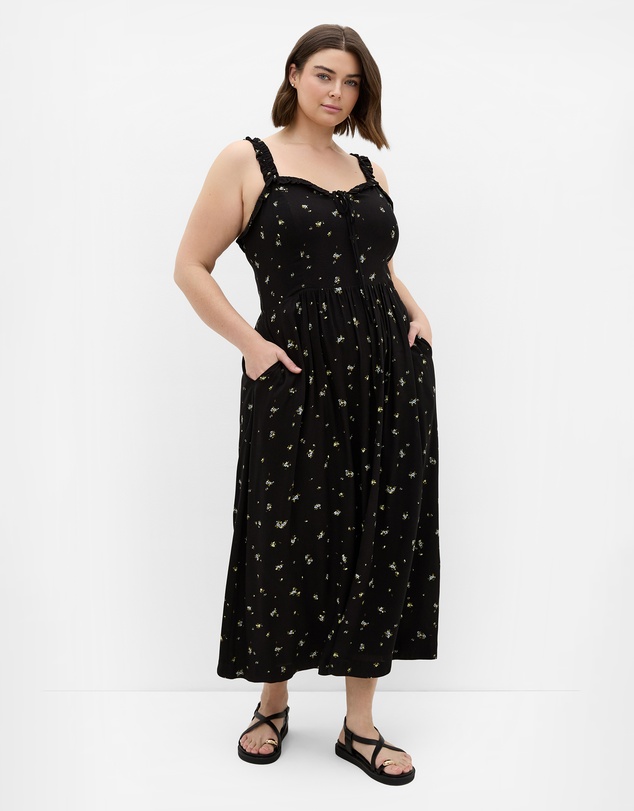 City Chic - Gracy Rosy Print Midi Dress