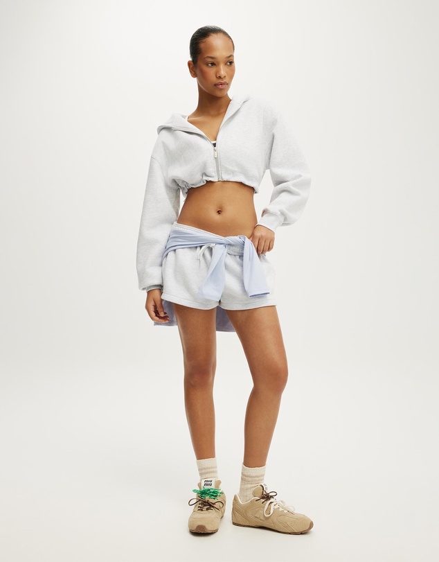 Cotton On Body Active - Plush Micro Cropped Zip Through