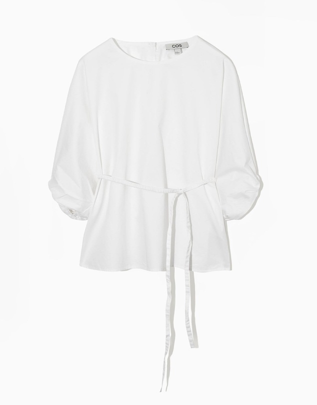 COS - Belted Puff-Sleeve Blouse