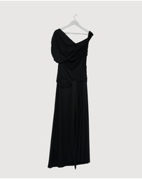 Revibe - Repaired CHANCERY Margot One Shoulder Drape Maxi Dress - AU 18