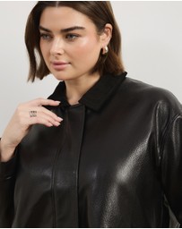 Atmos&Here Curvy - Mabel Leather Look Jacket