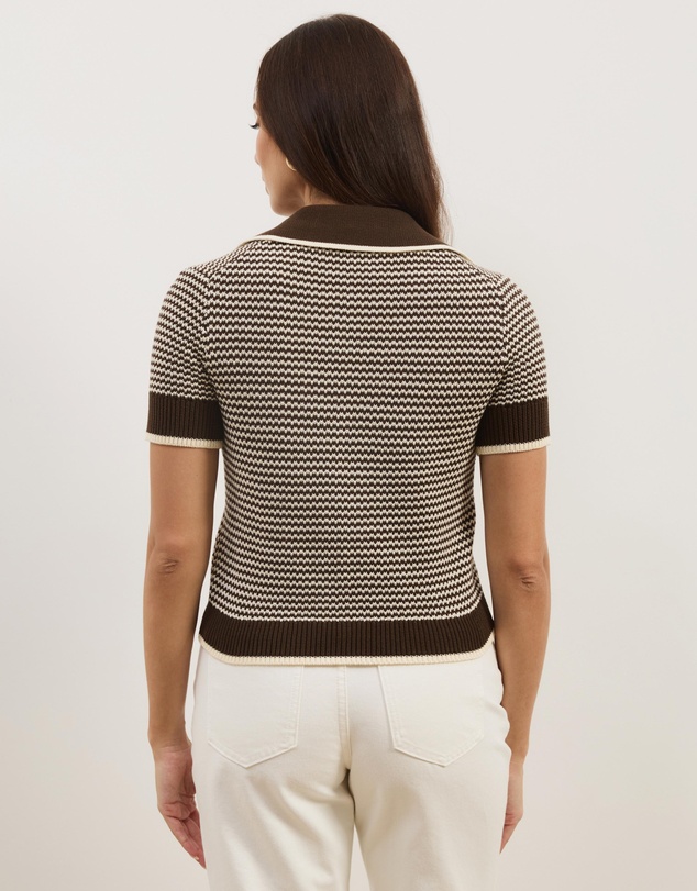 Atmos&Here - Nova Short Sleeve Stripe Knit Top